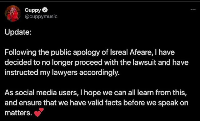 UPDATE!!! DJ Cuppy Finally Withdraws Court Case Against Isreal DMW