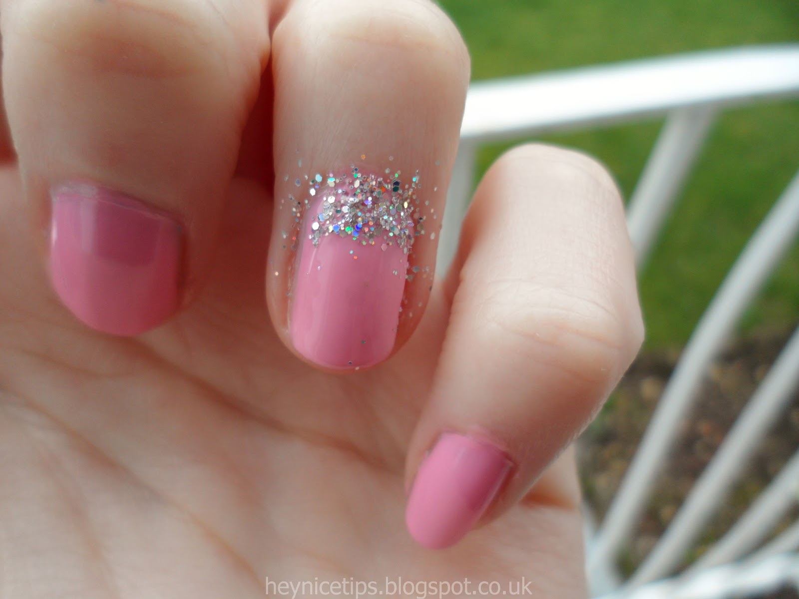 4. Pink and Glitter Gradient Nails - wide 8