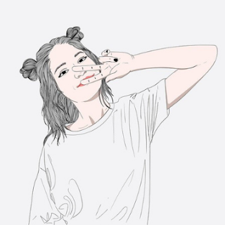 pretty girl drawing profile pic