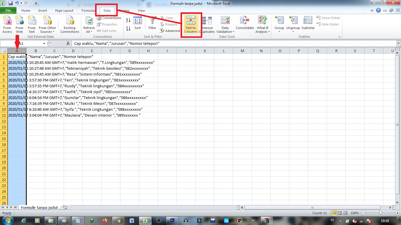Cara Merapikan File CSV Pada Excel Menjadi Berkolom - Belajar Microsoft