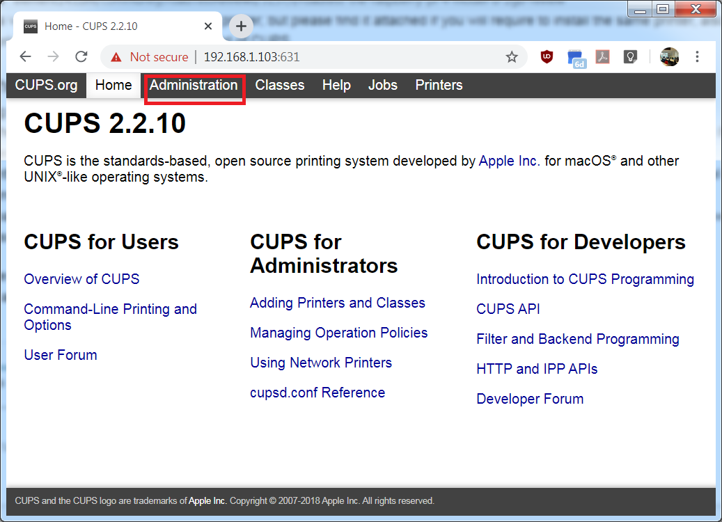 Configure Raspberry Pi for Sharing Printer Samsung Xpress M2026 using