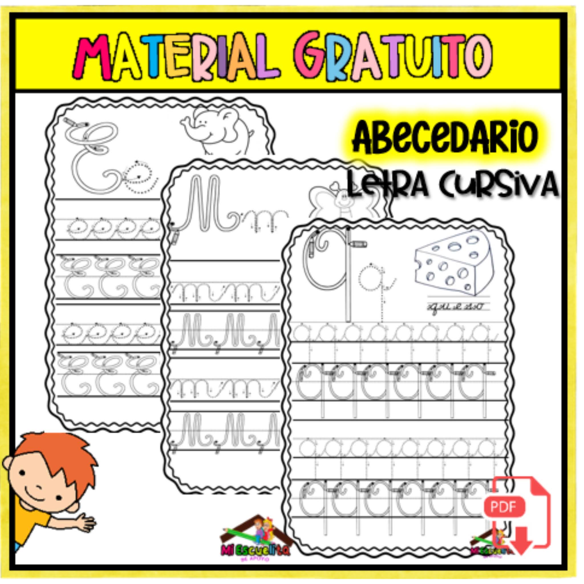 letras del abecedario en cursiva