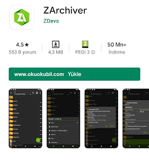 ZArchiver Nedir? Android Telefonlarda Zip Çıkartma Dosya Oluşturma