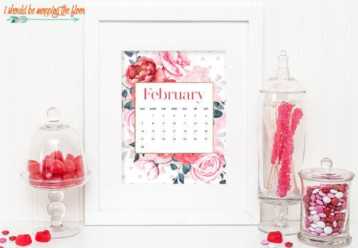 Free February Printable Calendar | i should be mopping the floor