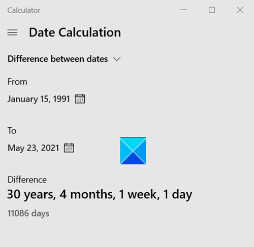 Diferencia de cálculo de fecha