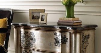 Metallic Furniture: Sassy Silver stenciled black side table