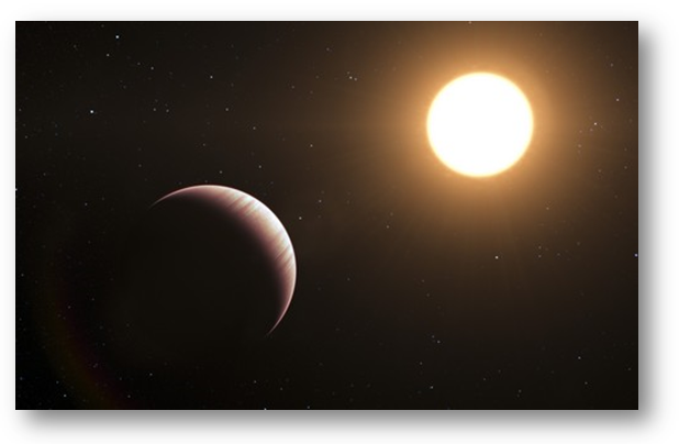 Representação de Tau Boötis b, um dos primeiros exoplanetas detectados.