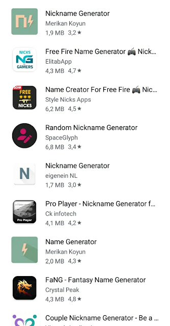 daftar aplikasi nickname generator di play store