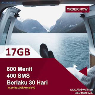 Paket Combo 17GB 600 Menit 400 SMS Telkomsel Prabayar AS Loop simPATI