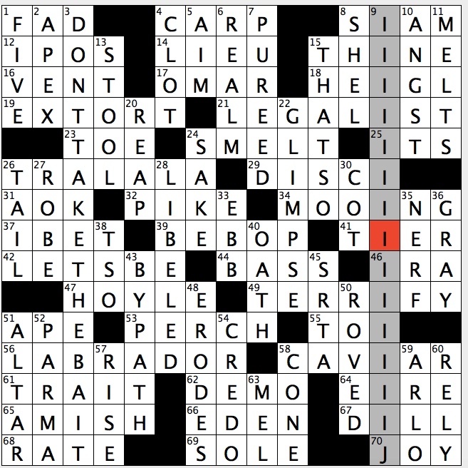 Rex Parker Does the NYT Crossword Puzzle: Solid orange ball / WED
