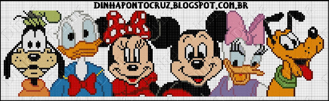 Gráficos da Turma do Mickey ponto cruz