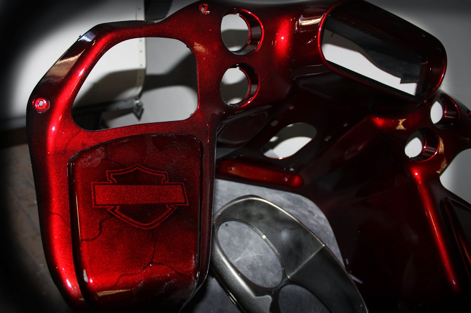 Online Motorcycle Paint Shop Candy Apple Red / Silver with blade graphic