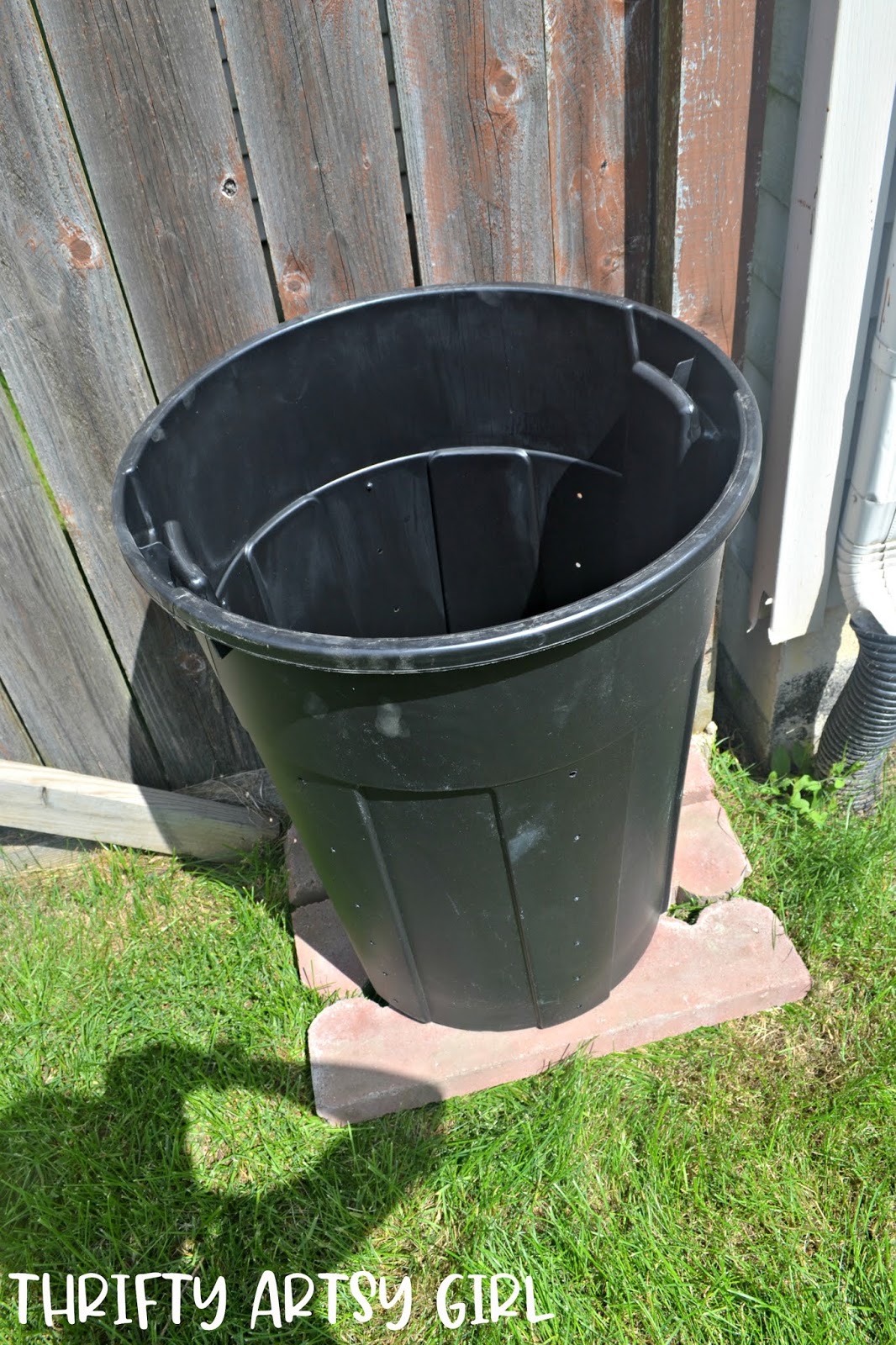 Thrifty Artsy Girl How to Make a Compost Bin from a 9 Garbage Can