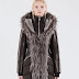 MAESTRA DOWN COAT WITH FUR TRIM AND LEATHER SLEEVES