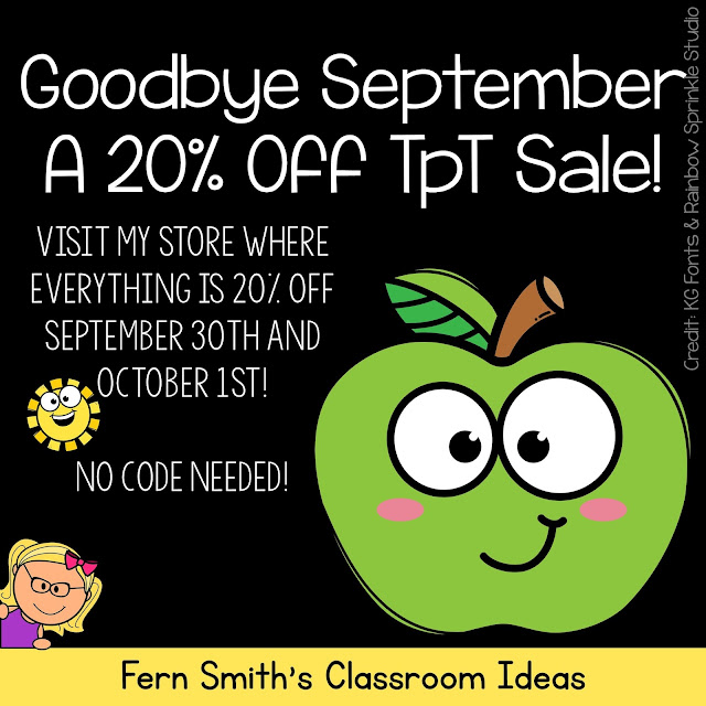 Today is the LAST DAY of my "Good-Bye September" Sale! Everything in My Store is 20% Off to Help You Plan for October! Today is the LAST DAY of my "Good-Bye September" Sale! Everything in My Store is 20% Off to Help You Plan for October!