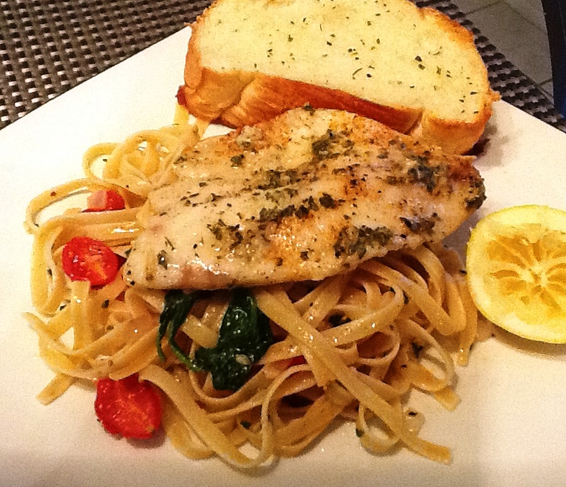Faith Family & Food Lemon Herb Baked Tilapia with Fettucine