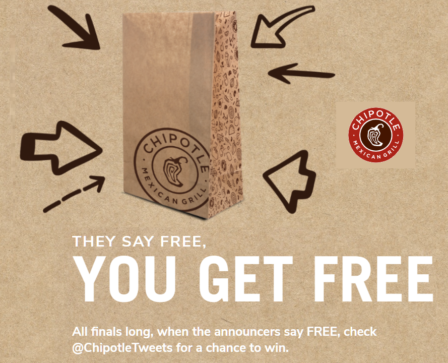 Free Entree From Chipotle!! Free Burrito, Buritto Bowl, Tacos or Salad