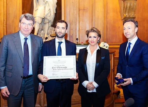 Grand Duchess Maria Teresa and First Lady Brigitte Macron attended award ceremony at Institut de France