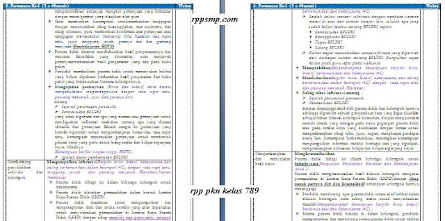 Download Rpp PKN Smp Kelas 7 8 9 Kurikulum 2013 Revisi
