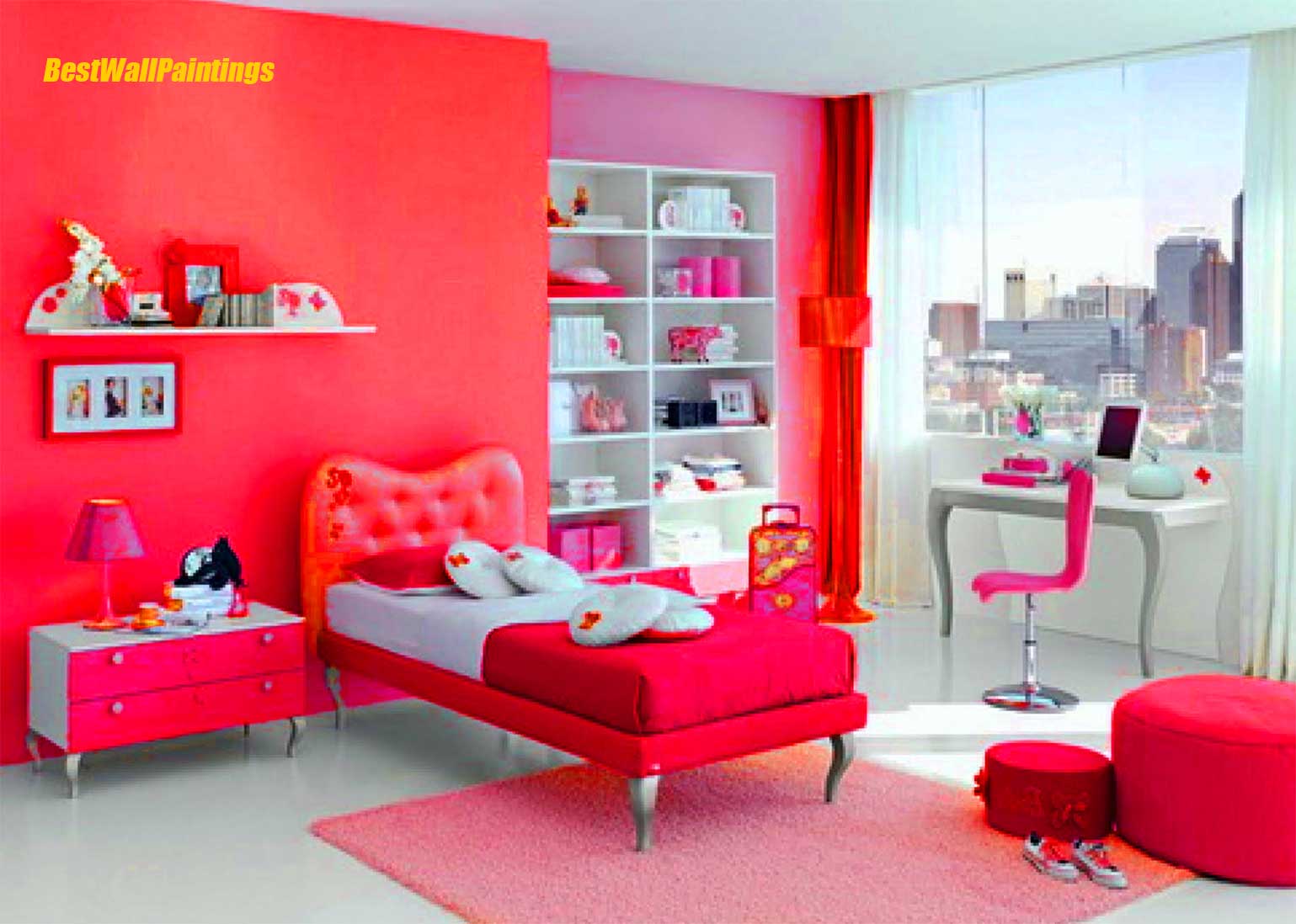 red bedroom ideas for teenage girl