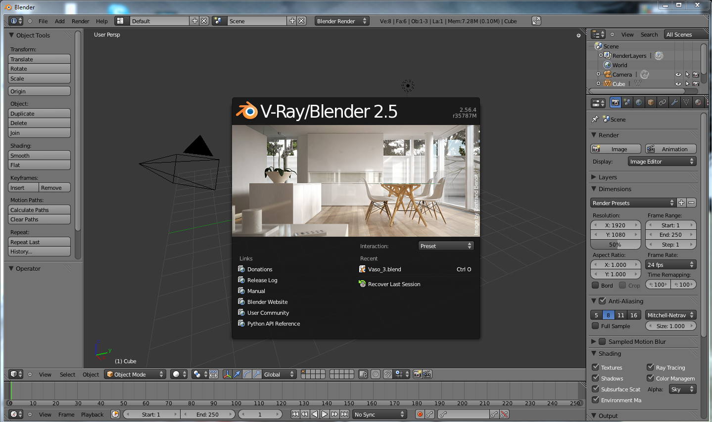 Blender 2.56 e Vray