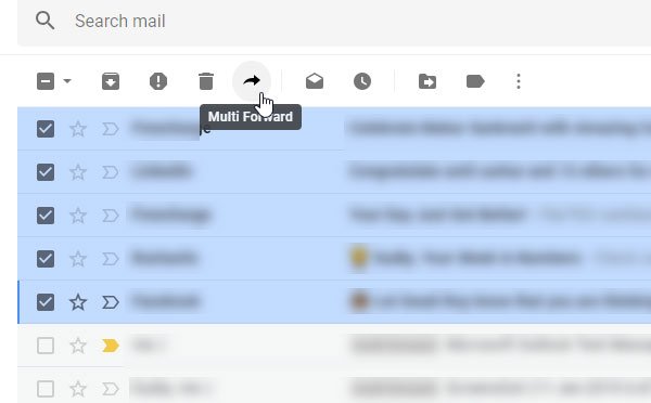 Přeposílání více e-mailů najednou z Gmailu