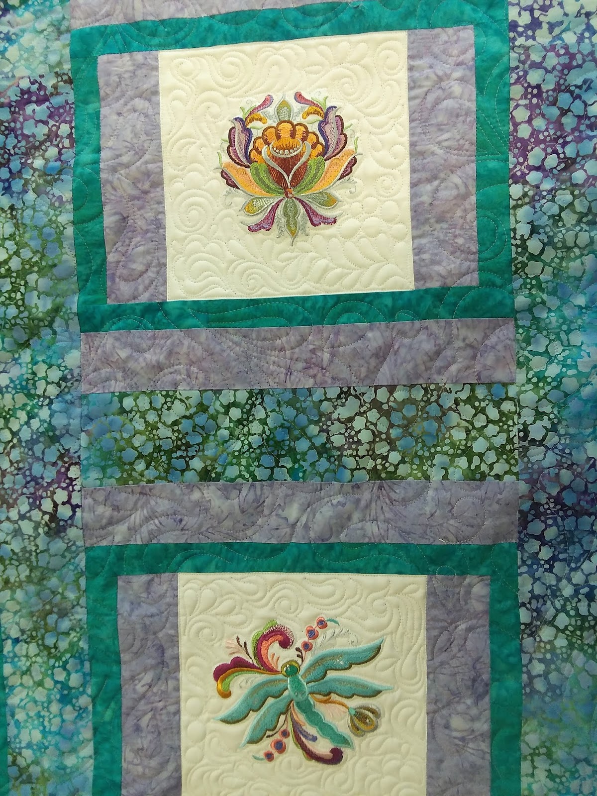 Down To Sew Peg's Norwegian Rosemaling Embroidery Quilt