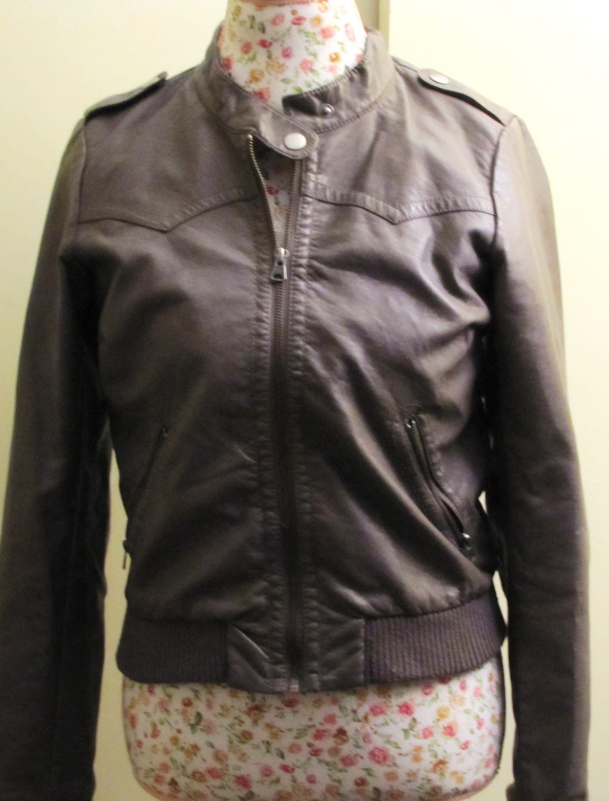 h&m leather top