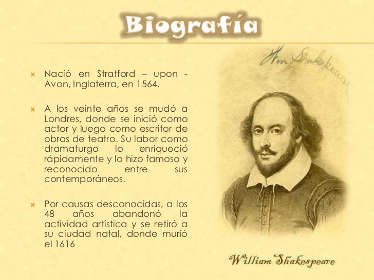 biografia william shakespeare resumen