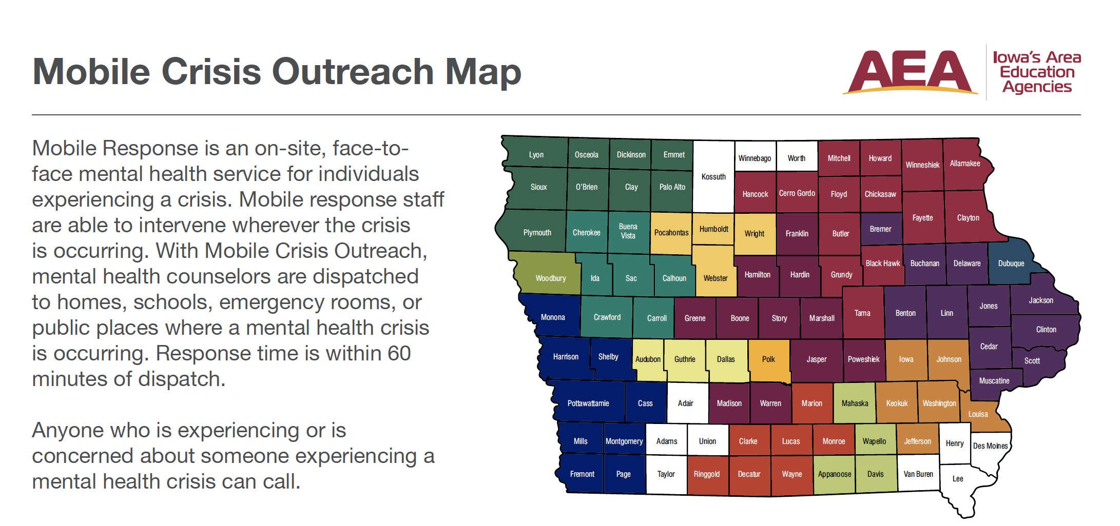 The Connection Iowa Mobile Crisis Outreach Map Find Help For Anyone