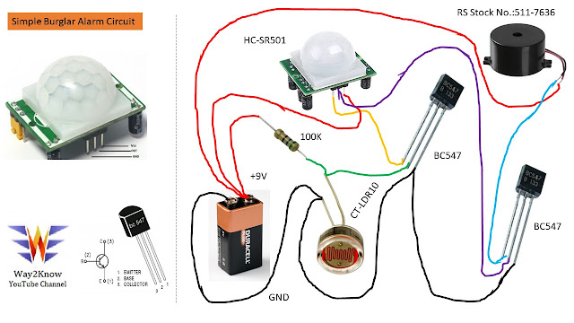 Simple Burgler Alarm Circuit