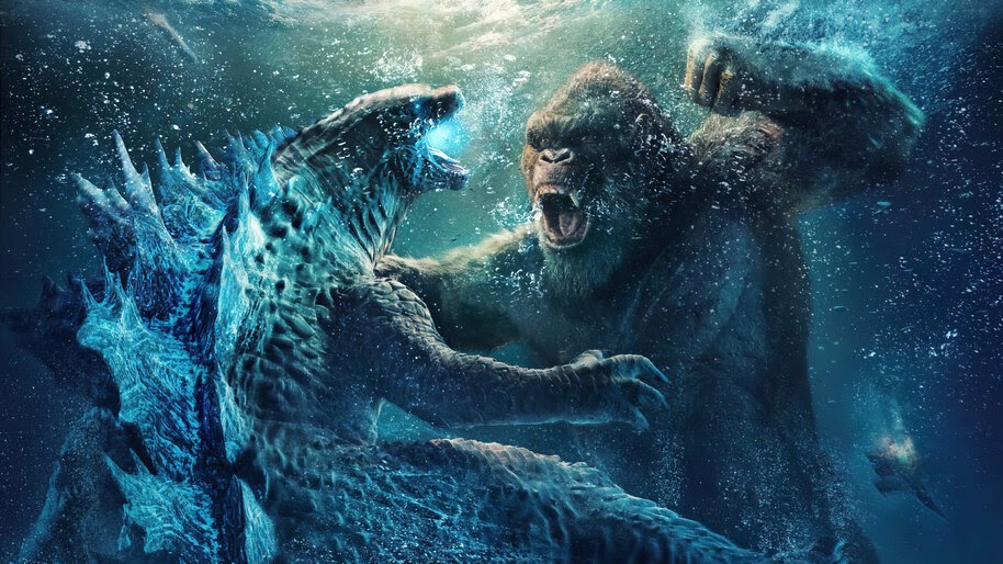 7.3135, Godzilla vs. Kong, Underwater, Fight, 4K Wallpaper