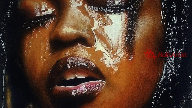 waterface (Lauryn Hill) drawing by HolisArtist