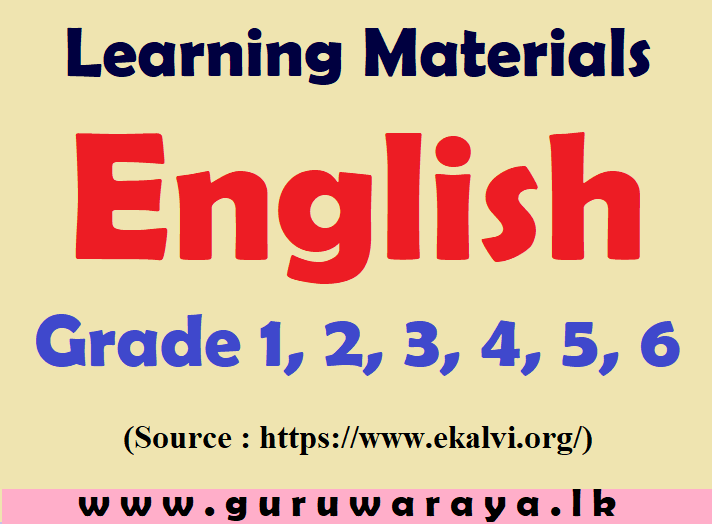 Learning Materials :  English (Grade 1,2,3,4,5,6)