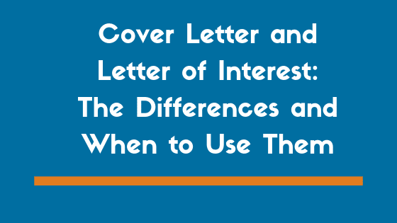 cover letter vs statement of interest