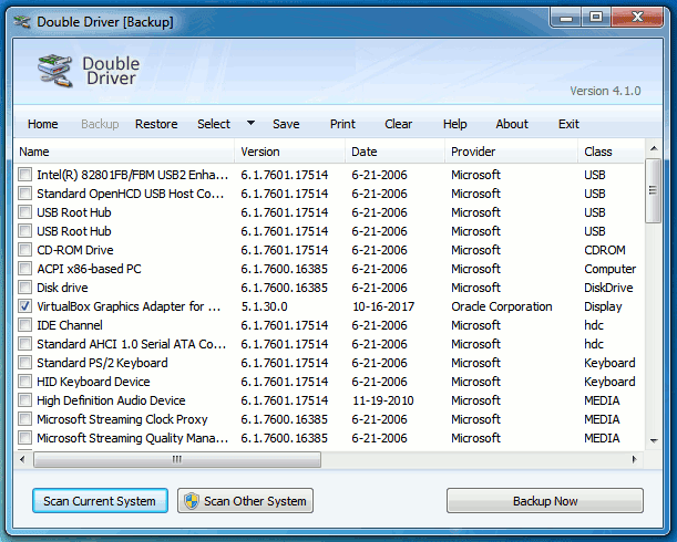 Jendela Double Driver jika kita klik menu Backup Double Driver backup window when we click Backup tab