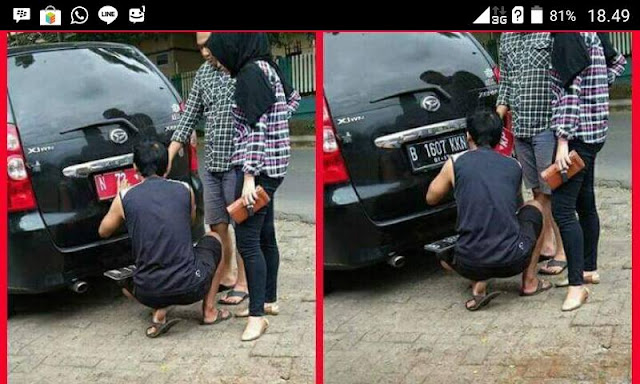 Viral! Foto 2 Orang Sedang Mengganti Plat Mobil Dinas dengan Plat Hitam Viral! Foto 2 Orang Sedang Mengganti Plat Mobil Dinas dengan Plat Hitam