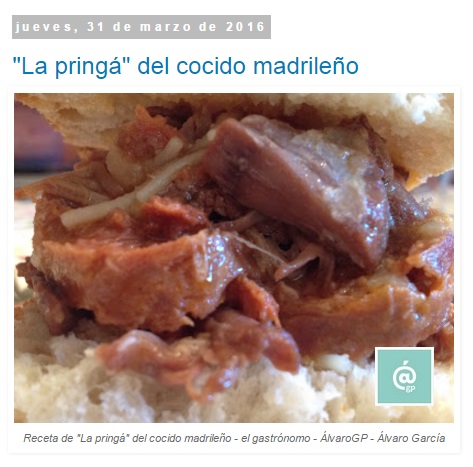 Recetas TOP 10 en el blog de "El Gastrónomo" - ÁlvaroGP - Álvaro García - Café en barbacoa - Ratatouille - Sandwich de huevo y salad cream - Percebes - Brunch - Sandwich de salmón (Ahumados Domínguez) - Pizza - Ropa Viena - Pringá - Patatas bravas Recetas TOP 10 en el blog de "El Gastrónomo" - ÁlvaroGP - Álvaro García - Café en barbacoa - Ratatouille - Sandwich de huevo y salad cream - Percebes - Brunch - Sandwich de salmón (Ahumados Domínguez) - Pizza - Ropa Viena - Pringá - Patatas bravas