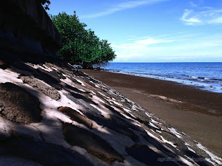 Concrete Stone Of The Beach Barrier Of Labuhan Aji At Temukus Village, North Bali, Indonesia