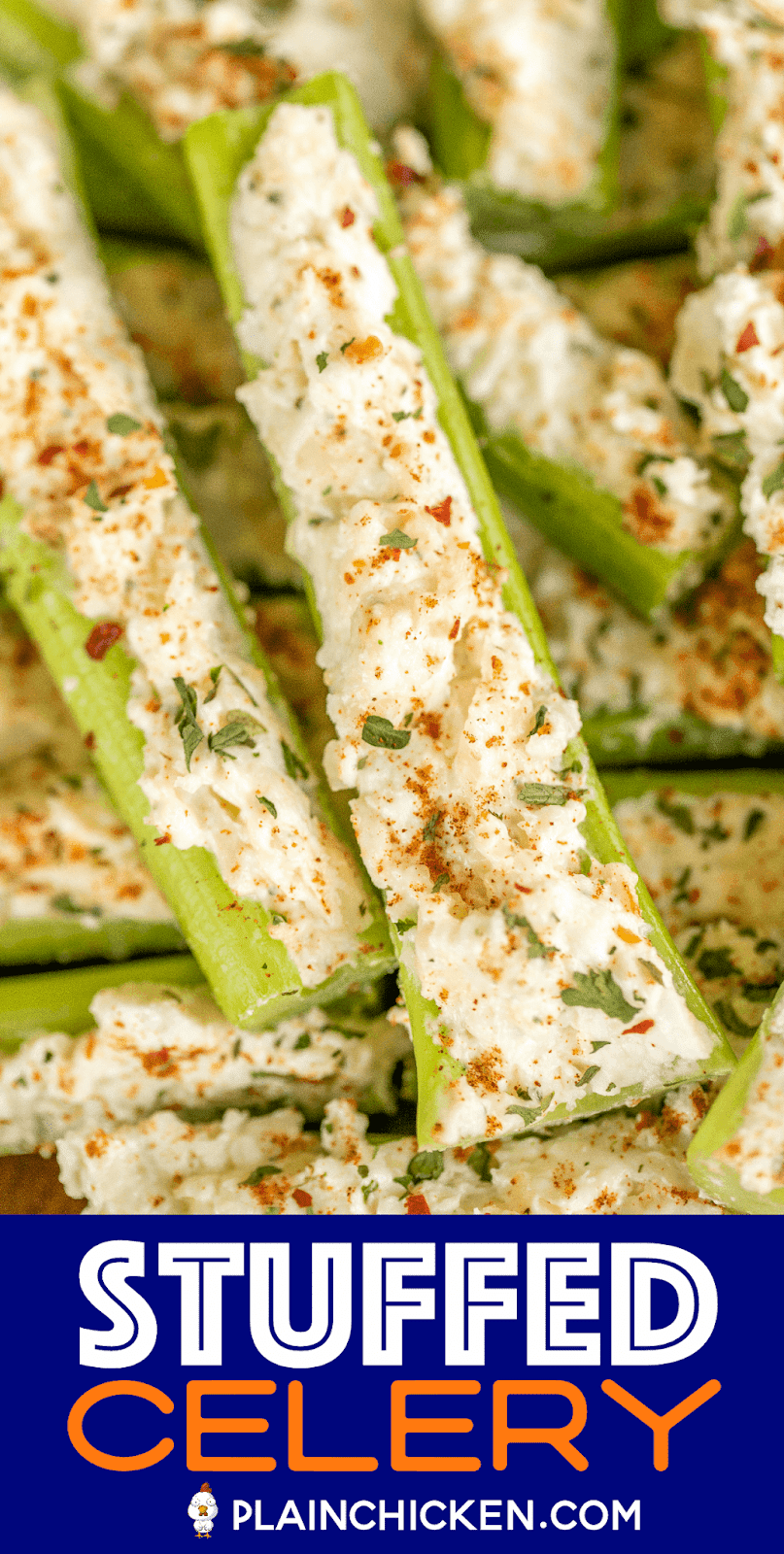 Italian Cream Cheese Stuffed Celery Football Friday Plain Chicken®