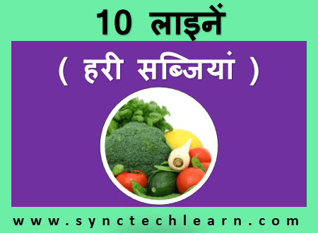 hindi essay on Vegetables