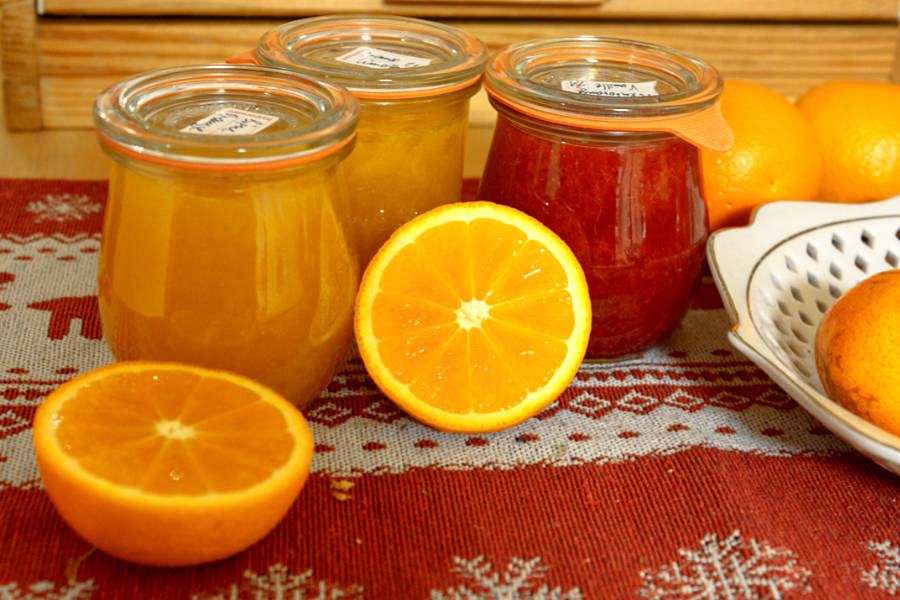 Orangen-Konfitüre in 3 Varianten