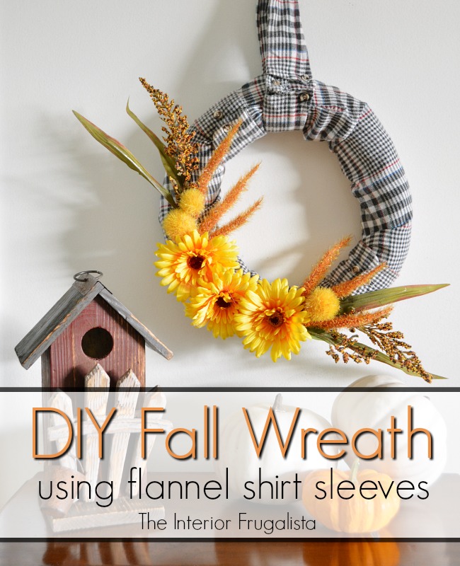 Easy DIY Fall Wreath With Repurposed Flannel Shirt Sleeves | The ...