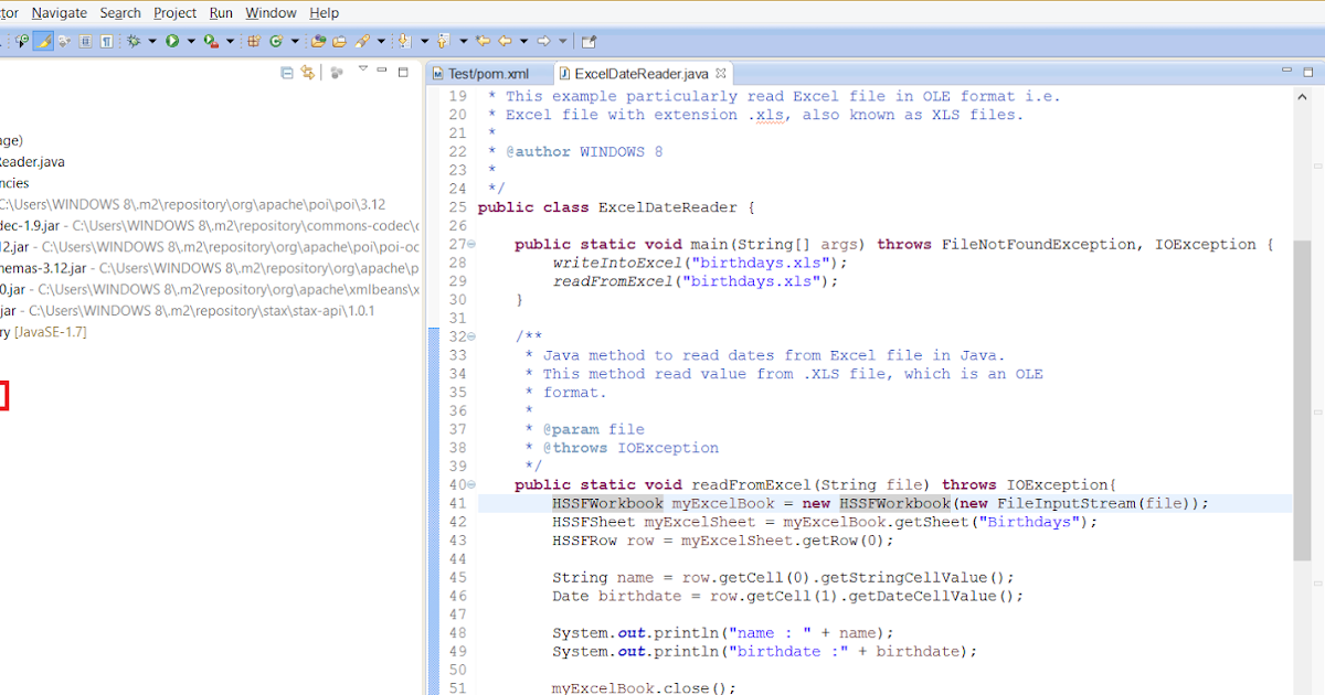 Write to an MS Excel File using Apache POI 