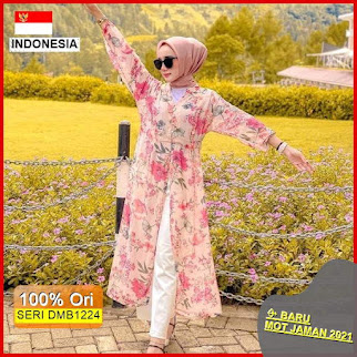 DMB1224 DRESS WANITA 1KG MUAT 4PCS SYIFAA SUMMER FLORAL OUTER KARDIGAN PANJANG BKK BOHEMIAN FASHION HITS SELEBGRAM BARU 2021