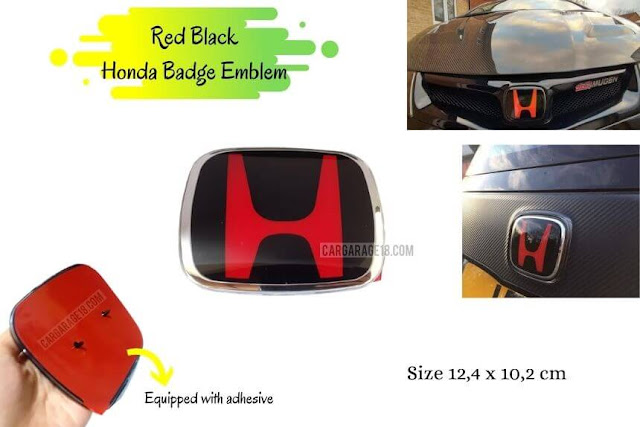 Red Black Honda Badge Emblem Size 12,4 x 10,2 cm