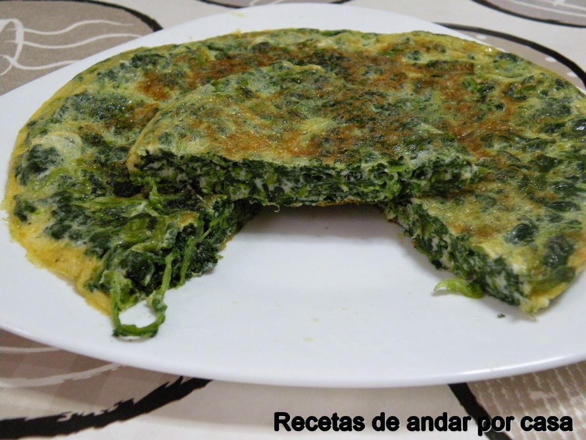 Recetas de andar por casa. Tortilla de espinacas