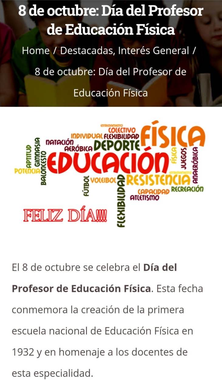 DÍA DEL PROFESOR DE EDUCACIÓN FÍSICA