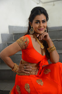 Sneha Gupta Hot Cleavage Stills at Raghava Reddy Movie Song Shooting