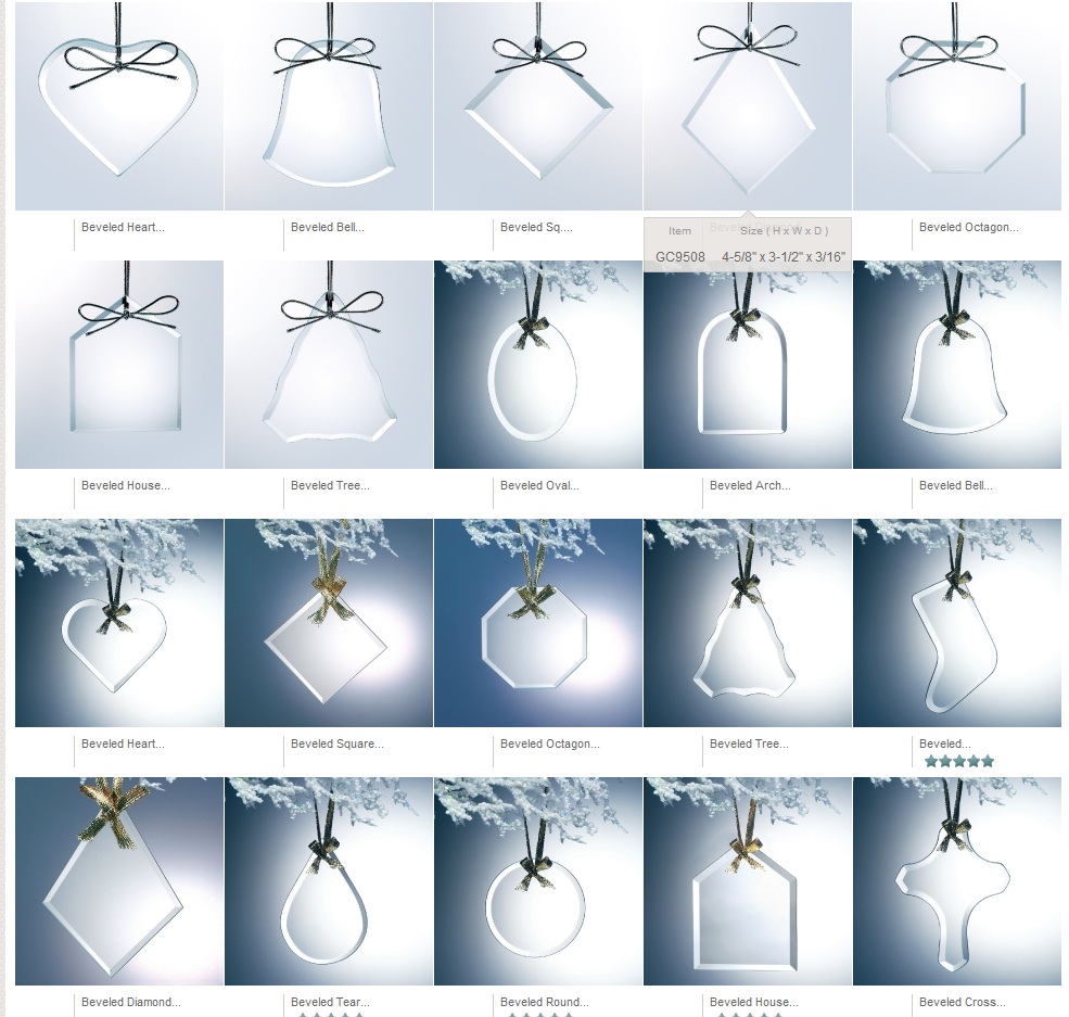 Master Engravers Engraved Glass Christmas Ornaments